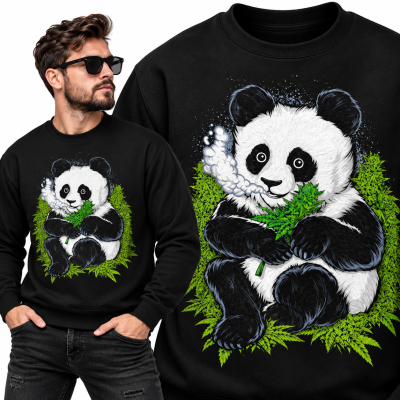 BLUZA ŚMIESZNA  CANNABIS PANDA